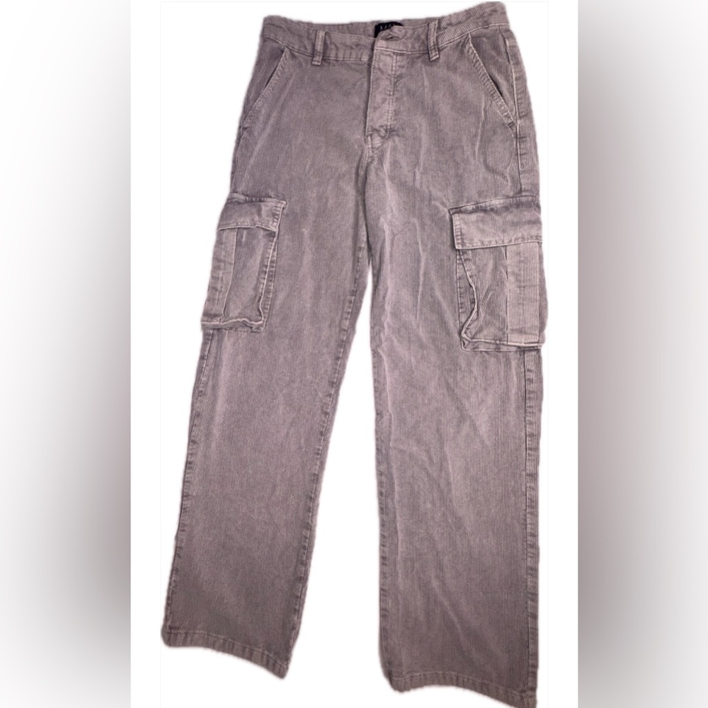 Boohoo MAN 100% Cotton Corduroy Cargo Pants in Gray